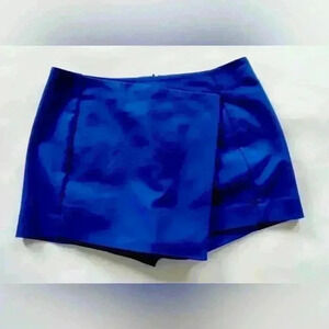 Express Womens Stretch Polyester Solid Royal Blue Skort Skirt